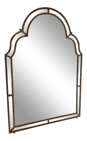Large Designer Gold Iron Mirror