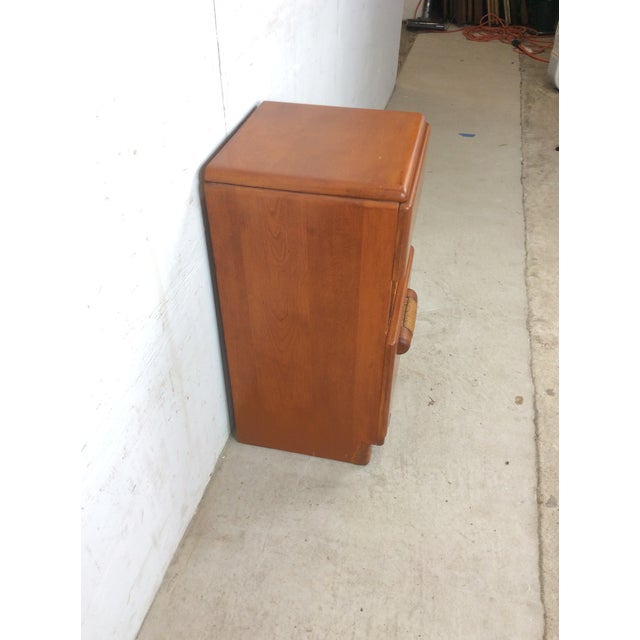 Mid-Century Modern Mid Century Modern Nightstand With Drawer & Drop Front Cabinet by Heywood Wakefield For Sale - Image 3 of 17