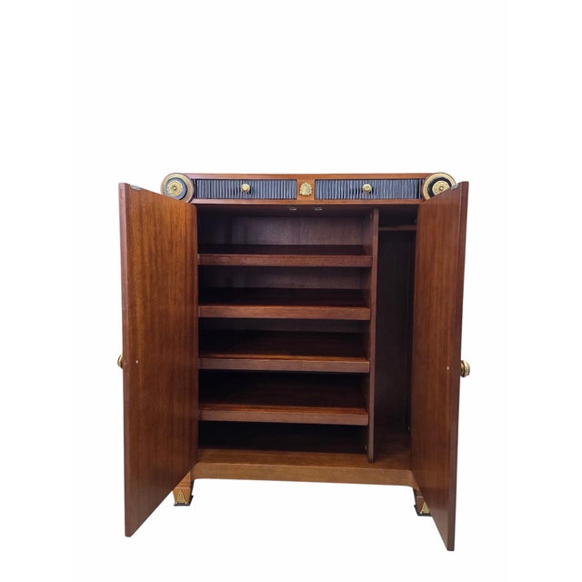 Late 20th Century Neoclassical Empire Revival Mahogany Bar Cabinet For Sale - Image 4 of 12