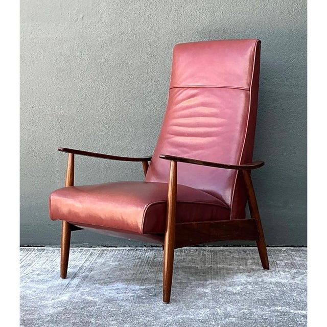 Mid-Century Modern Vintage Milo Baughman for Thayer Coggin Leather Reclining Lounge Chair For Sale - Image 3 of 12