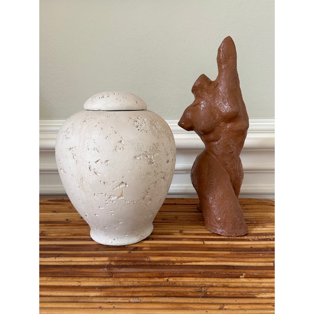 Vintage Plaster Ginger Jar in the Style of Flavia Montelupo For Sale - Image 12 of 15