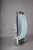 Sculptural vintage table lamp with a curved frosted-glass front panel and mirrored glass panel behind, framed by slim...
