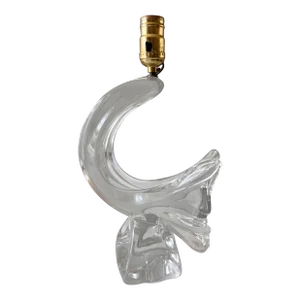 Vintage Daum Poissons Crystal Table Lamp