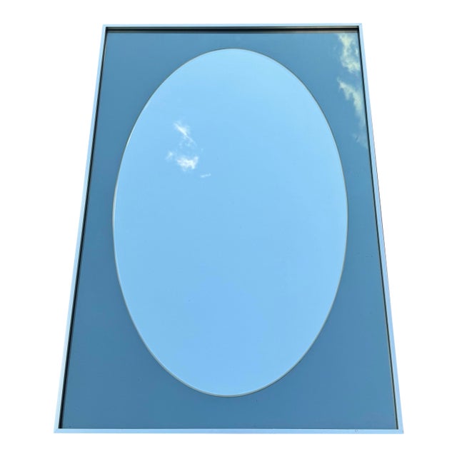 Vintage Modern Knitter Duro Gebreveteerd Brevete Designer Mirror Framed Oval Mirror For Sale