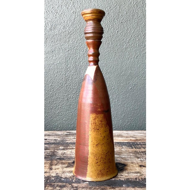 Late 20th Century Vintage Handcrafted Studio Pottery Bottle For Sale - Image 5 of 13
