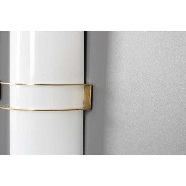 Wall Lights in Brass and Opaline from Zonca, 1950s, Set of 5 For Sale - Image 9 of 11