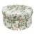 Vintage Hickory Chair Tufted Round Ottoman in Botanical Print For Sale
