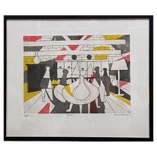 Julian Trevelyan, Surrealist Interior, 1973, Etching, Framed For Sale