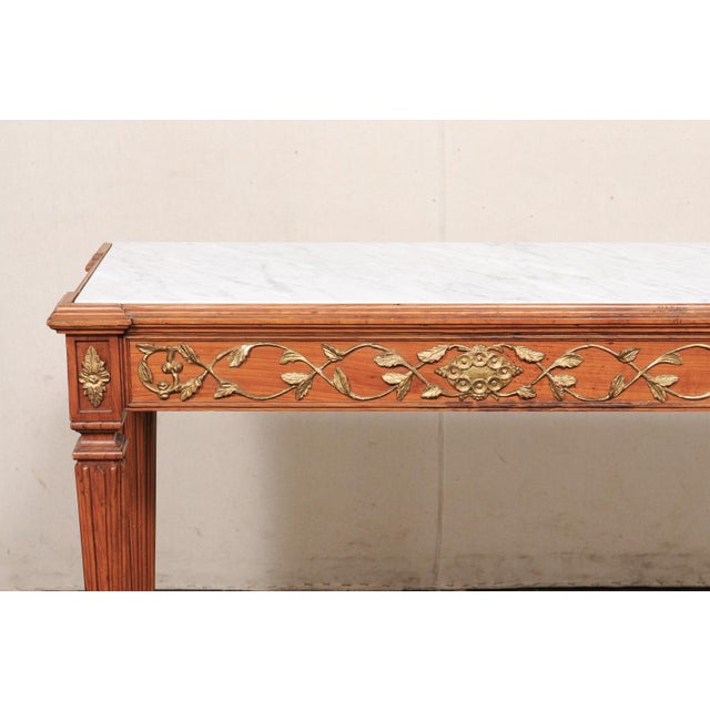 Antique Italian Console Table W/ Honed Marble Top For Sale - Image 9 of 12