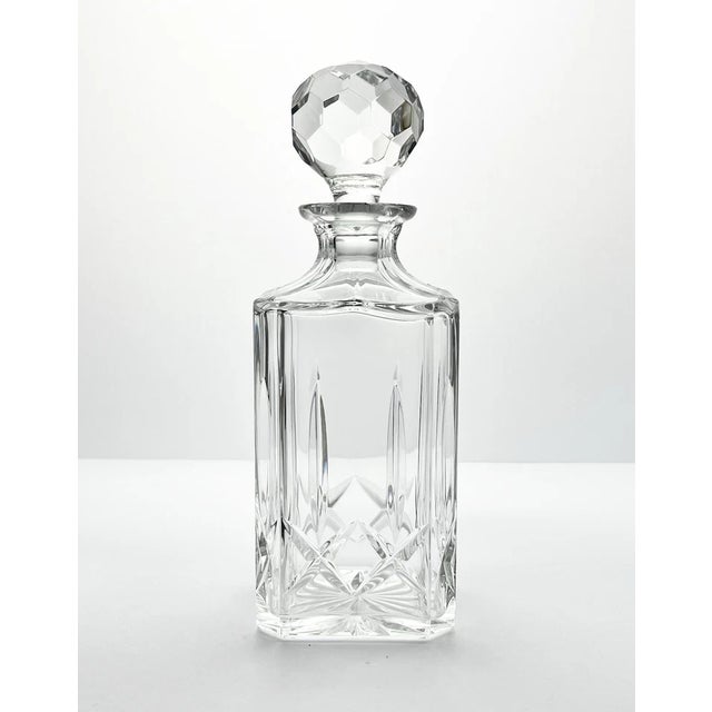 Atlantis Crystal “Miguel” 2 Crystal Square Liquor Spirits Decanters 10.25” 24oz Good vintage condition. One bottle has a...