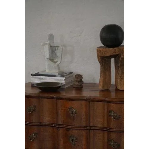 Wood Antique Baroque Oak Chest of Drawers with Cabriole Legs, Late 18th Century For Sale - Image 7 of 18