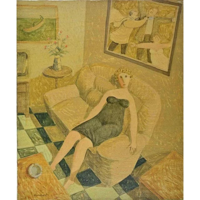Alberto Gallerati, Un Quadro ed un Quadraccio, Oil on Canvas, 1970s For Sale - Image 4 of 4