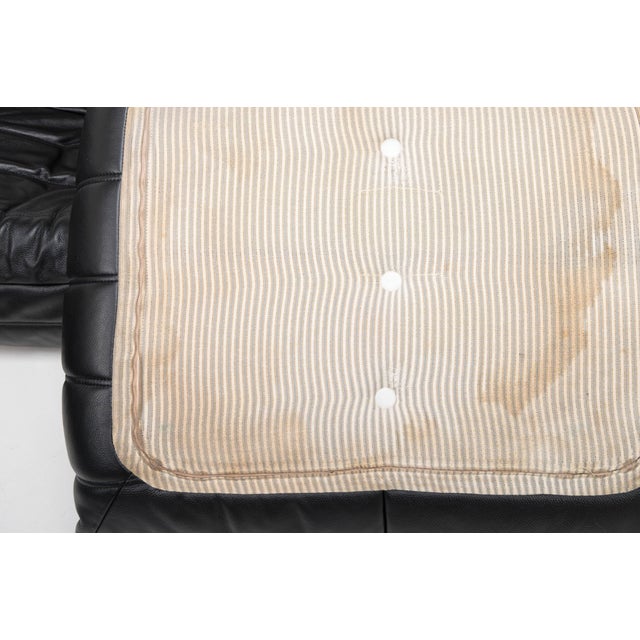 Black Leather Togo Sofa Set by Michel Ducaroy for Ligne Roset, France, 1990s, Set of 5 For Sale - Image 14 of 16