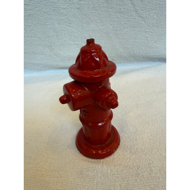 1940s Cast Iron Red Fire Hydrant Toy For Sale - Image 5 of 9