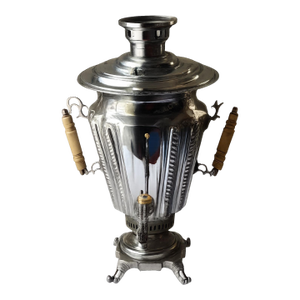 Antique Batachev of Tula Samovar | 1908 Dated | Silver-Tone Conical Form | Stamped | 21” Tall
