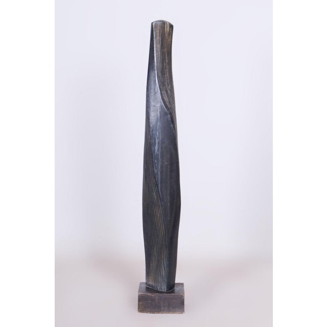 Wood Art Deco Statue in Linden Wood, 1920s For Sale - Image 7 of 7