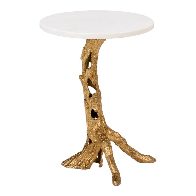 Wildwood Woody Side Table - Gold For Sale