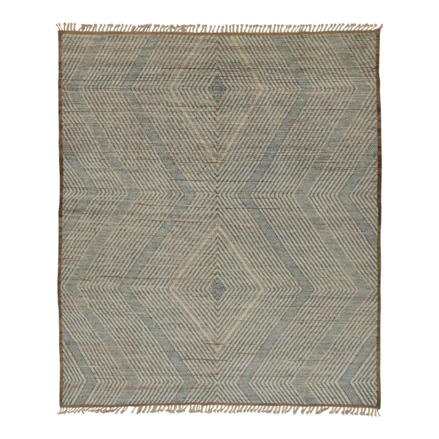 Rug & Kilim’s Modern Rug with Beige-brown Geometric Patterns - 13x18 For Sale