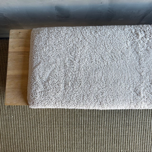 Casi Sheep Bench in White Oak and Natural Genuine Sheep Upholstery For Sale - Image 12 of 15