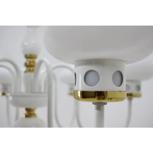 1960s Mid-Century White Chandelier from Lidokov, 1960s For Sale - Image 5 of 10