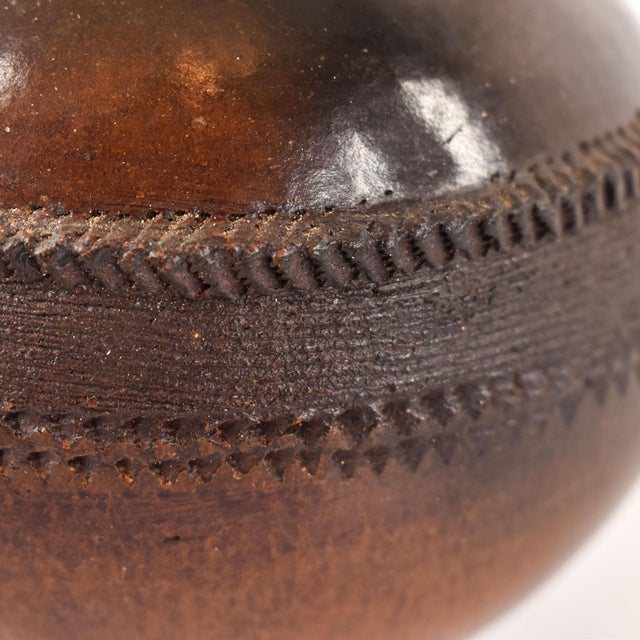 Burnt Umber 2010s Contemporary South African Clay Pot For Sale - Image 8 of 9