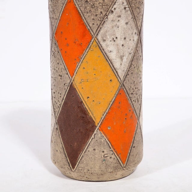 1960s Mid-Century Modernist Hand Painted Ceramic Vase, Signed Thor For Sale - Image 5 of 11
