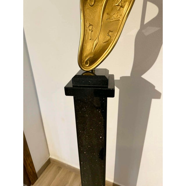 Metal Salvador Dali, Profile of Time (Time in the Fourth Dimension), 1970 - A Pair Mounted on Marble Columns For Sale - Image 7 of 16