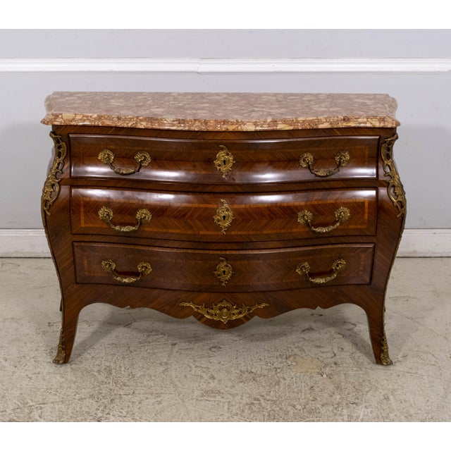 Age: Approx: 50 Years Old Details: Bronze Ormolu Mounts & Hardware Dovetailed Drawer Construction High Quality...