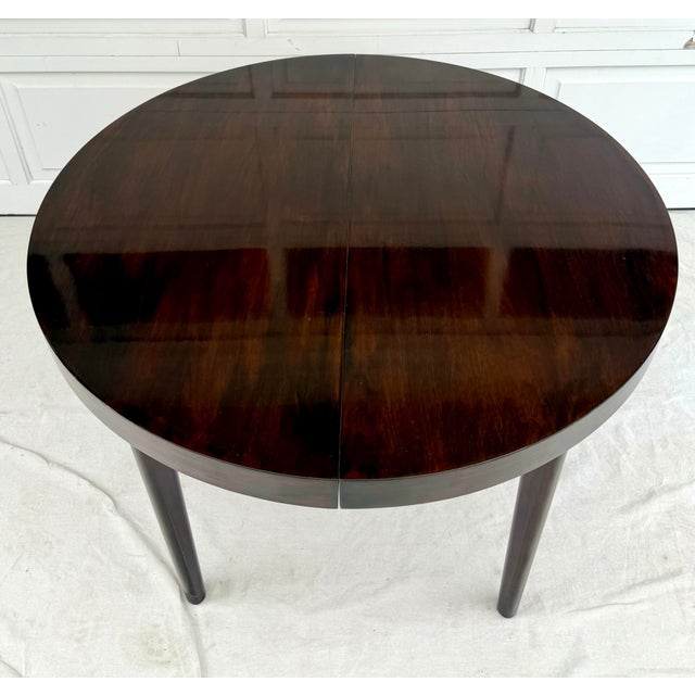 Wood Vintage Expandable Round Dining Table With Two Leaves For Sale - Image 7 of 12