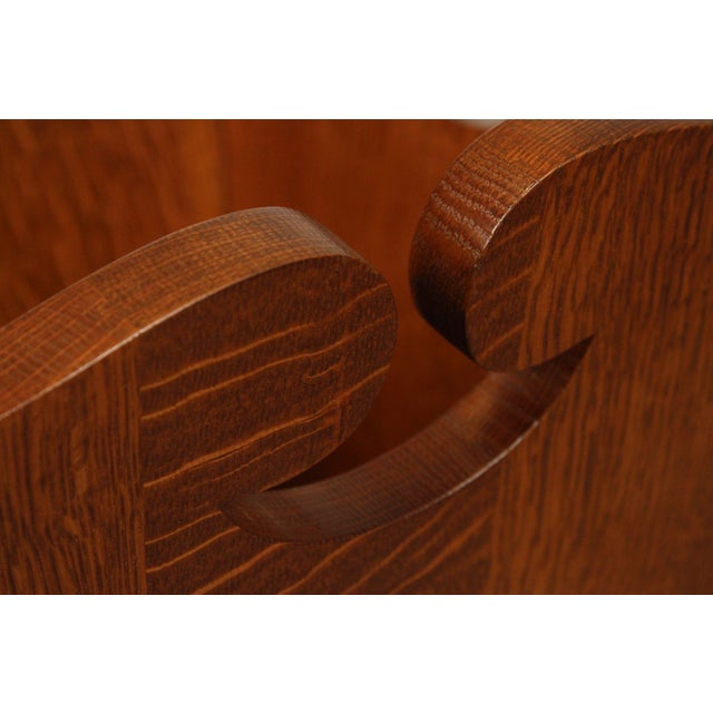 Brown Stickley Mission Collection Oak Waste Basket For Sale - Image 8 of 12