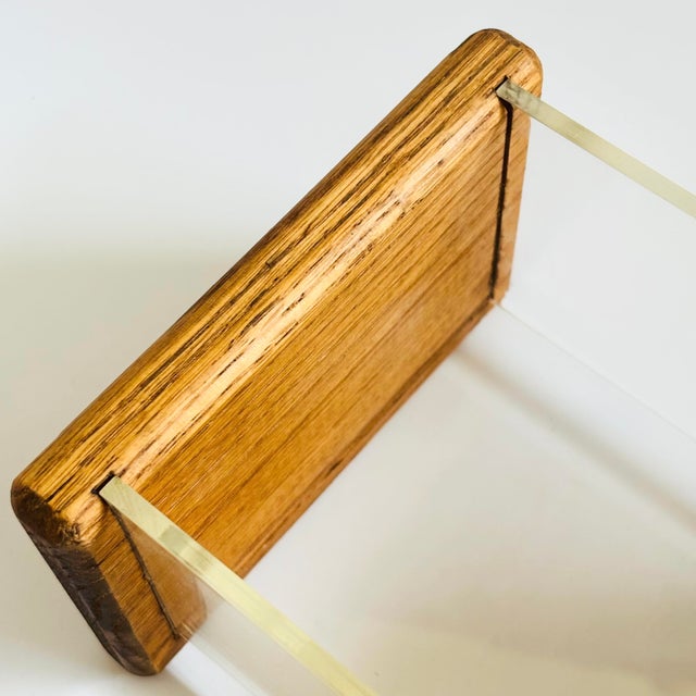 Brown Vintage Wood and Acrylic Bin For Sale - Image 8 of 8