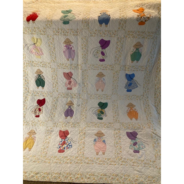 1920 American Quilt Cotton. Adorable Colors and Design. A Great Piece of Americana and American History. For Sale - Image 10 of 12