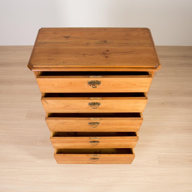 Pine Tallboy Chest of Drawers, 1920s For Sale - Image 10 of 12
