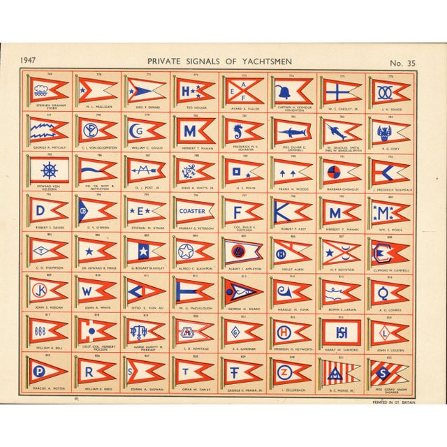 An exceptional set of four original Private Signals of Yachtsmen reference pages published by Lloyd's Register of Yachts,...