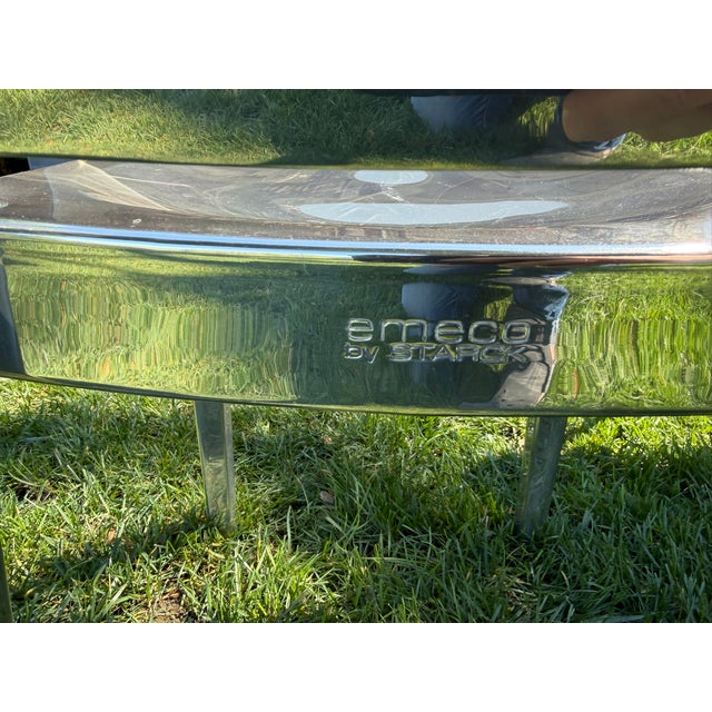 Emeco Philippe Starck for Emeco Hudson Polished Aluminum Chairs – Set of 2 Dining + 1 Bar Height For Sale - Image 4 of 17