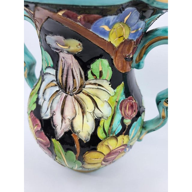 1950s Monaco Ceramic Vase with Gilt Decoration from Cerart, 1950 For Sale - Image 5 of 12