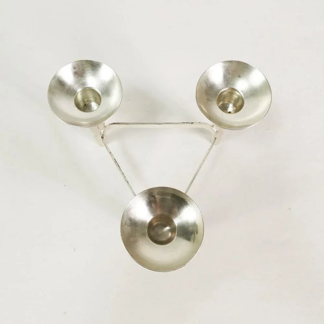 Candlestick manufactured by Wmf, Germany, 1960s (marked) It is characterized by a modernist form. Made of metal - silver...