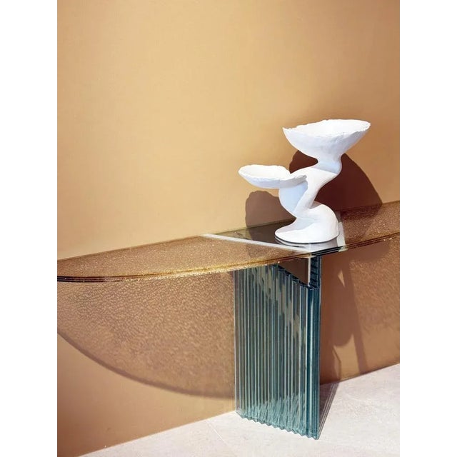 Glass Glass Console Table by Luigi Massoni for Gallotti & Radice, 1980s For Sale - Image 7 of 8