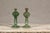 Mid 20th Century Green Glass Gas Lights with Meander Friezes, a Vintage Near Pair For Sale - Image 5 of 12