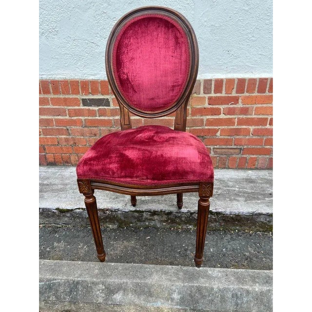 Pair of 20th Century Louis XVI Style Mahogany Upholstered Side Chairs For Sale - Image 11 of 12