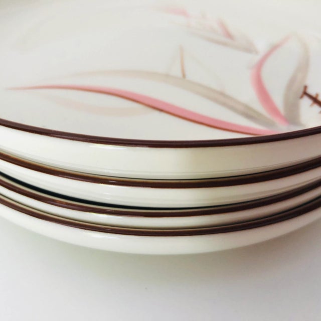 1950s Vintage MCM Winfield California Hand Crafted China "Dragon Flower" Salad Plates S/4 For Sale - Image 5 of 7