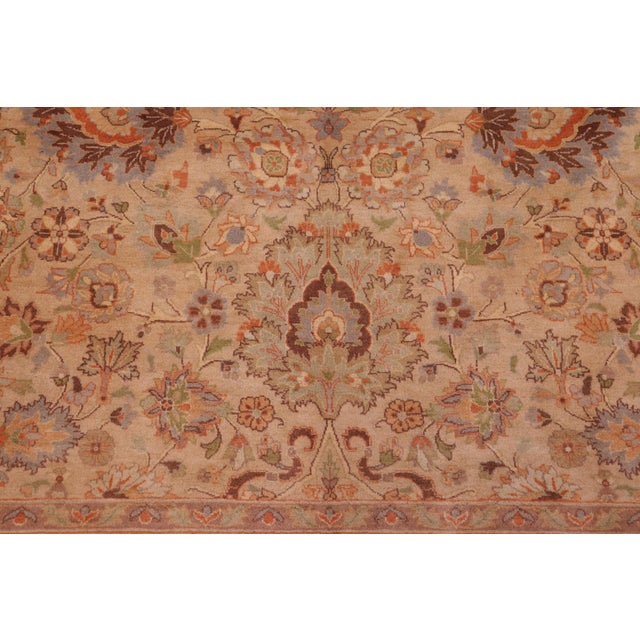 1990's Pak-Persian Tan/Green Wool Rug - 9'0'' X 12'2'' For Sale In New York - Image 6 of 9