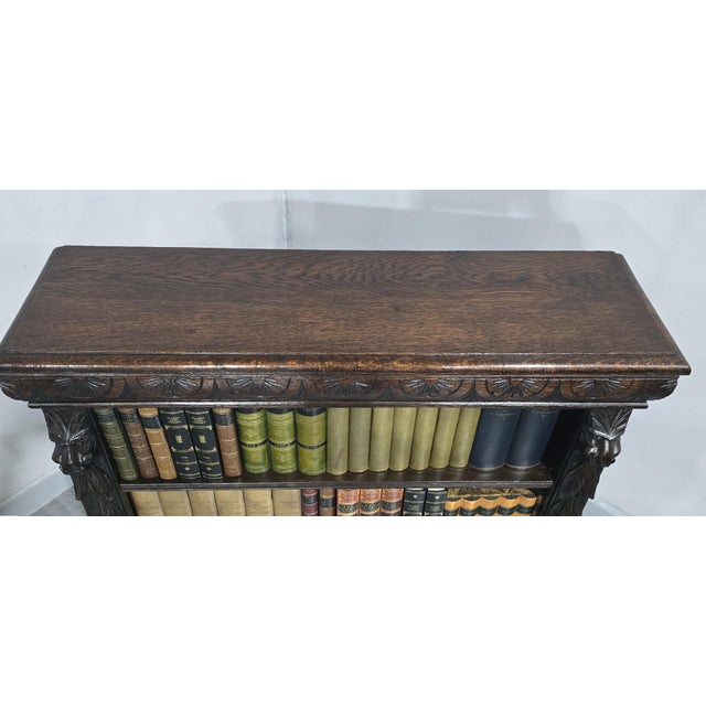 Wood Adjustable Oak Open Library Bookcase, 1880s For Sale - Image 7 of 10