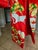 Vintage Red Brocade With Flying Cranes Japanese Ceremonial Kimono For Sale - Image 10 of 18