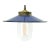 Vintage Blue Enamel, Brass and Clear Glass Pendant Light For Sale - Image 6 of 6