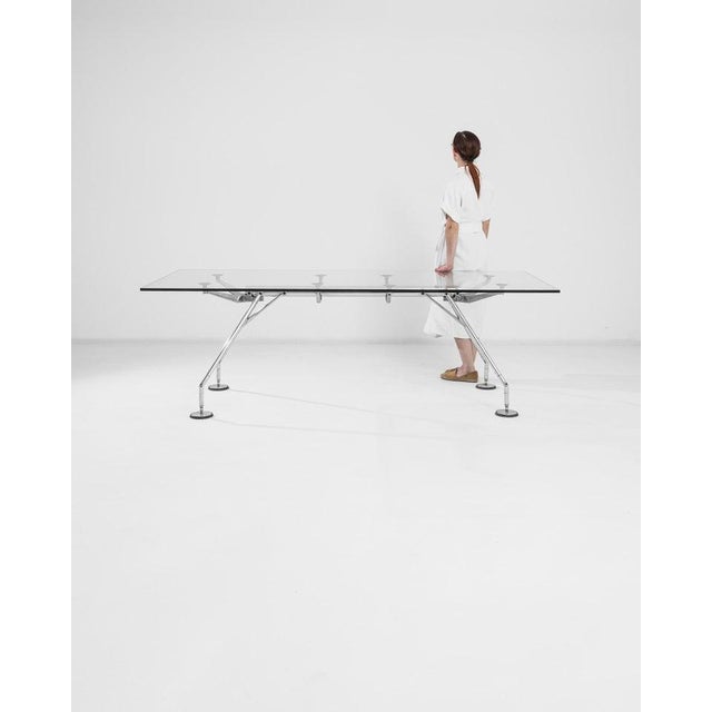 Contemporary Italian, Metal and Glass Table by Norman Foster For Sale - Image 3 of 10