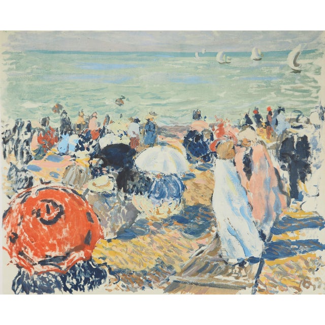 Albert ANDRE (1869-1954) The beach Lithograph enhanced with stencil (Jacomet workshop) Unsigned On fine vellum 52.5 x 67...