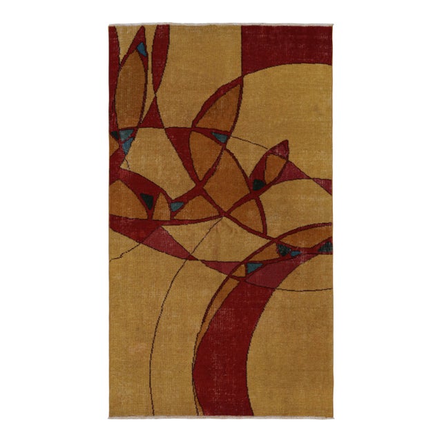 1960s Vintage Zeki Muren Art Deco Rug With Geometric Patterns For Sale