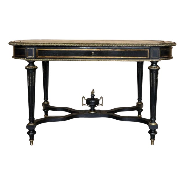 Napoleon III Ebonized Writing Desk Table, 1850s For Sale