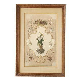 Antique 19th Century Large Framed Chinoiserie French Color-Plate Print For Sale